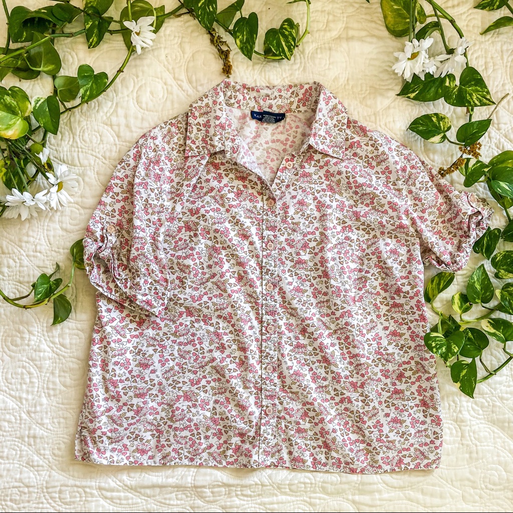 Flower Design Button-Up